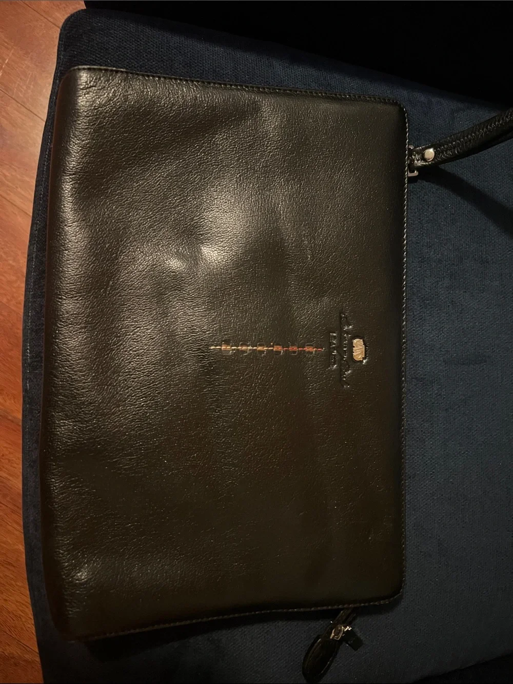 Men’s Black Leather Wristlet Pouch